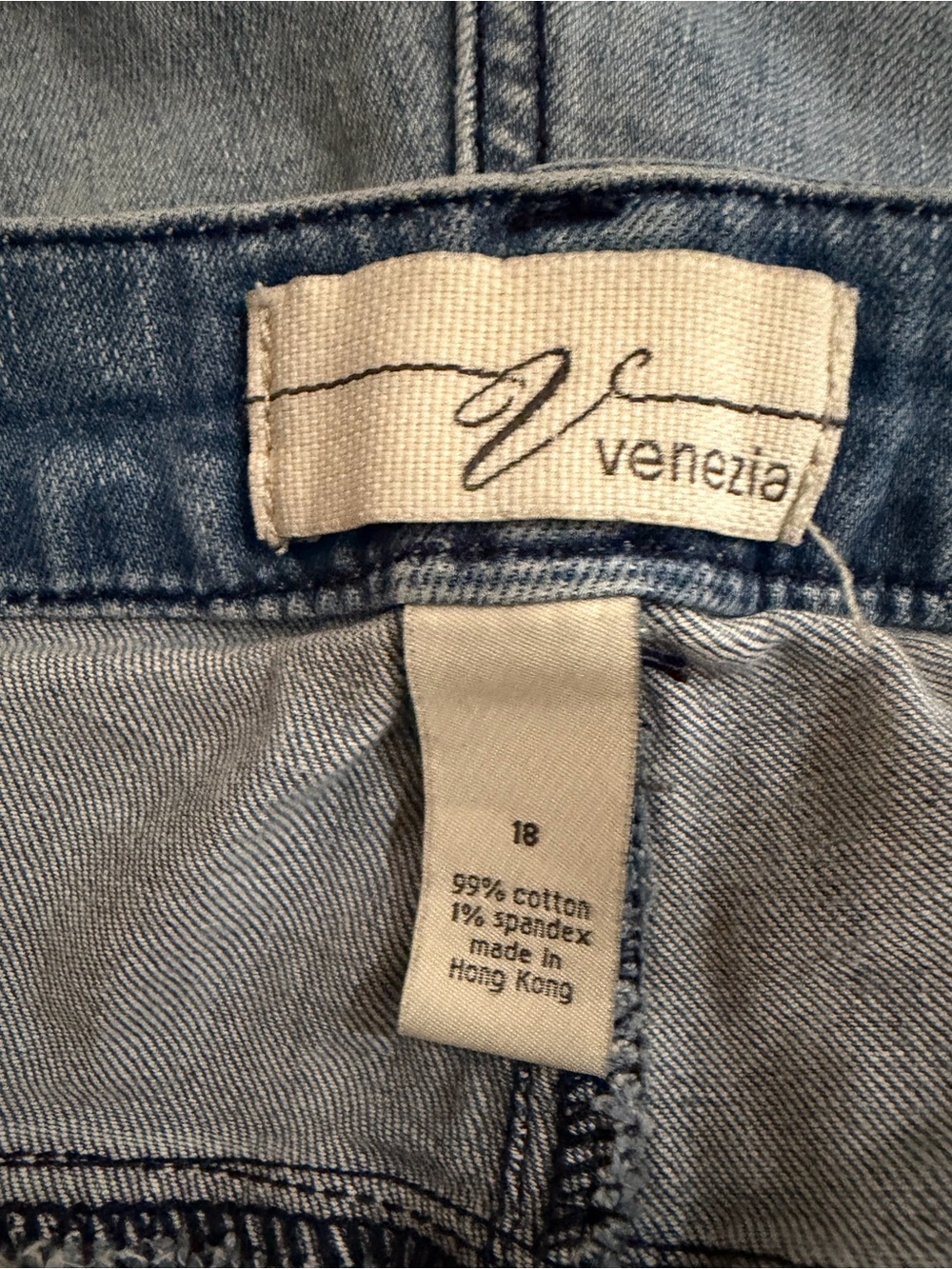 Venezia Wide Leg Cropped Jeans Size 18 Light Wash Denim Cuffed Capris - Picture 6 of 6